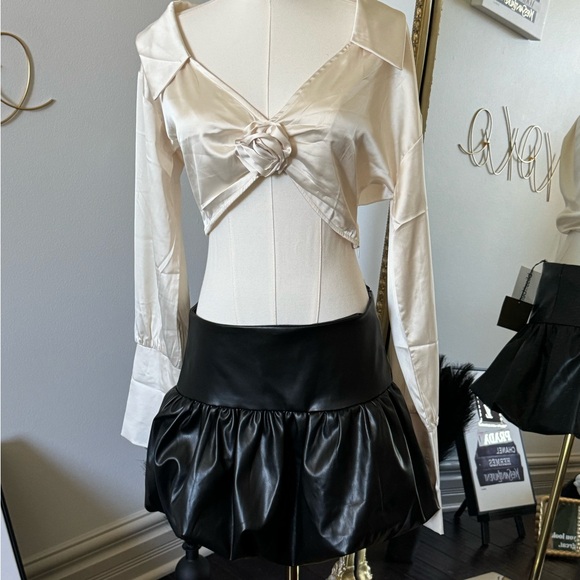 Dresses & Skirts - Black Leather Skirt